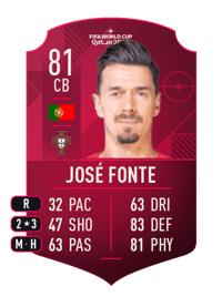 José Fonte World Cup Player 81 OVR