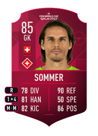 Yann Sommer World Cup Player 85 OVR