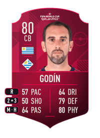 Diego Godín World Cup Player 80 OVR