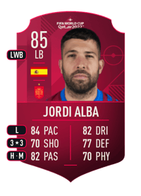 Jordi Alba World Cup Player 85 OVR