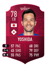 Maya Yoshida World Cup Player 78 OVR