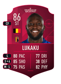 Romelu Lukaku World Cup Player 86 OVR