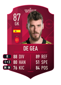 De Gea World Cup Player 87 OVR
