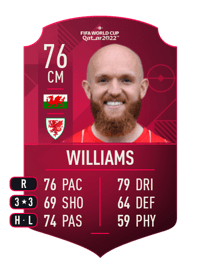 Jonny Williams World Cup Player 76 OVR