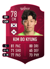 Kim Bo Kyung World Cup Player 78 OVR