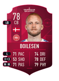 Nicolai Boilesen World Cup Player 78 OVR