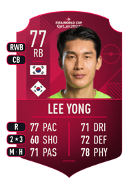 Lee Yong World Cup Player 77 OVR