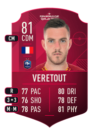 Jordan Veretout World Cup Player 81 OVR