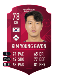 Kim Young Gwon World Cup Player 78 OVR