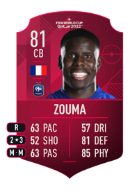 Kurt Zouma World Cup Player 81 OVR