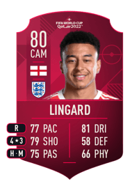 Jesse Lingard World Cup Player 80 OVR