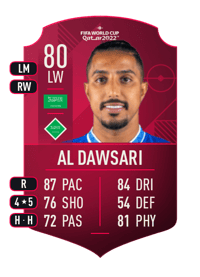 Salem Al Dawsari World Cup Player 80 OVR