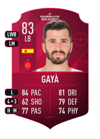 Gayà World Cup Player 83 OVR