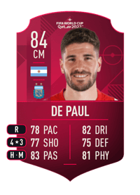 Rodrigo Javier De Paul World Cup Player 84 OVR