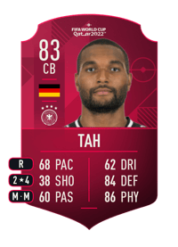 Jonathan Tah World Cup Player 83 OVR