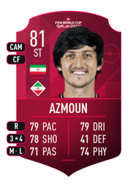 Sardar Azmoun World Cup Player 81 OVR