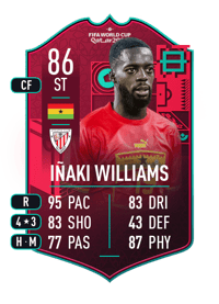 Iñaki Williams FIFA WC Path To Glory 86 OVR