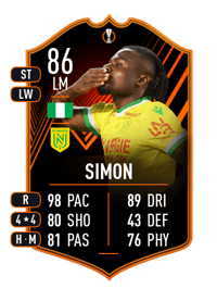 Moses Simon UEL Road to the Knockouts 86 OVR