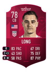 Aaron Long World Cup Player 78 OVR