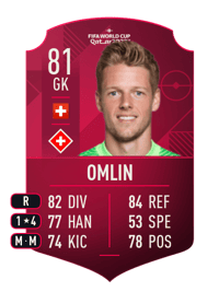 Jonas Omlin World Cup Player 81 OVR