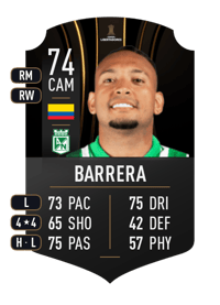 Jarlan Barrera CONMEBOL LIBERTADORES 74 OVR