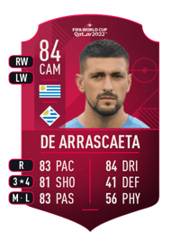 Giorgian De Arrascaeta World Cup Player 84 OVR