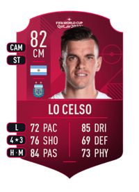 Giovani Lo Celso World Cup Player 82 OVR