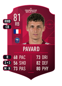 Benjamin Pavard World Cup Player 81 OVR