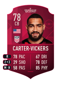 Cameron Carter-Vickers World Cup Player 78 OVR