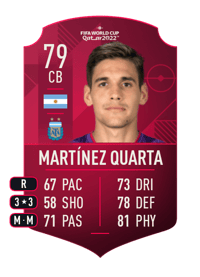 Lucas Martínez Quarta World Cup Player 79 OVR