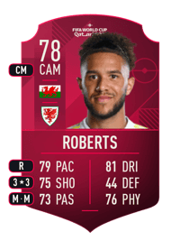 Tyler Roberts World Cup Player 78 OVR