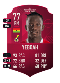 Yaw Yeboah World Cup Player 77 OVR