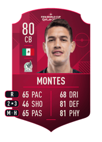 César Montes World Cup Player 80 OVR