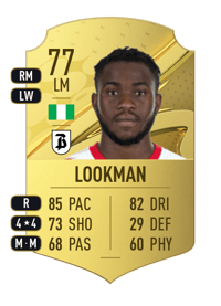 Ademola Lookman Rare 77 OVR