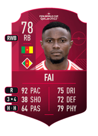 Collins Fai World Cup Player 78 OVR