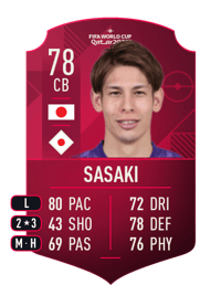 Sho Sasaki World Cup Player 78 OVR