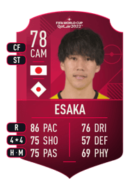 Ataru Esaka World Cup Player 78 OVR