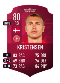 Rasmus Kristensen World Cup Player 80 OVR