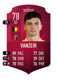 Dante Vanzeir World Cup Player 78 OVR