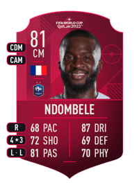 Tanguy Ndombele World Cup Player 81 OVR