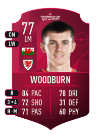 Ben Woodburn World Cup Player 77 OVR