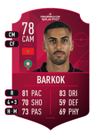 Aymen Barkok World Cup Player 78 OVR