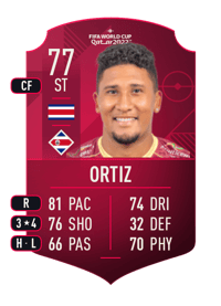 Jose Guillermo Ortiz World Cup Player 77 OVR