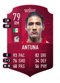 Uriel Antuna World Cup Player 79 OVR