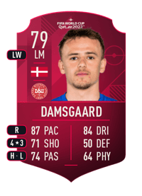 Mikkel Damsgaard World Cup Player 79 OVR