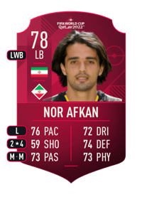 Omid Nor Afkan World Cup Player 78 OVR