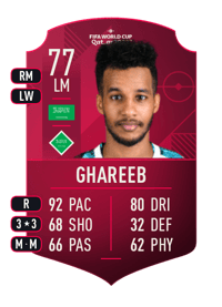 Abdulrahman Ghareeb World Cup Player 77 OVR