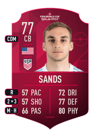 James Sands World Cup Player 77 OVR