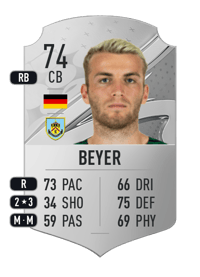 Jordan Beyer Rare 74 OVR