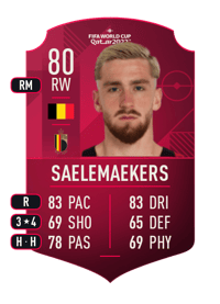 Alexis Saelemaekers World Cup Player 80 OVR